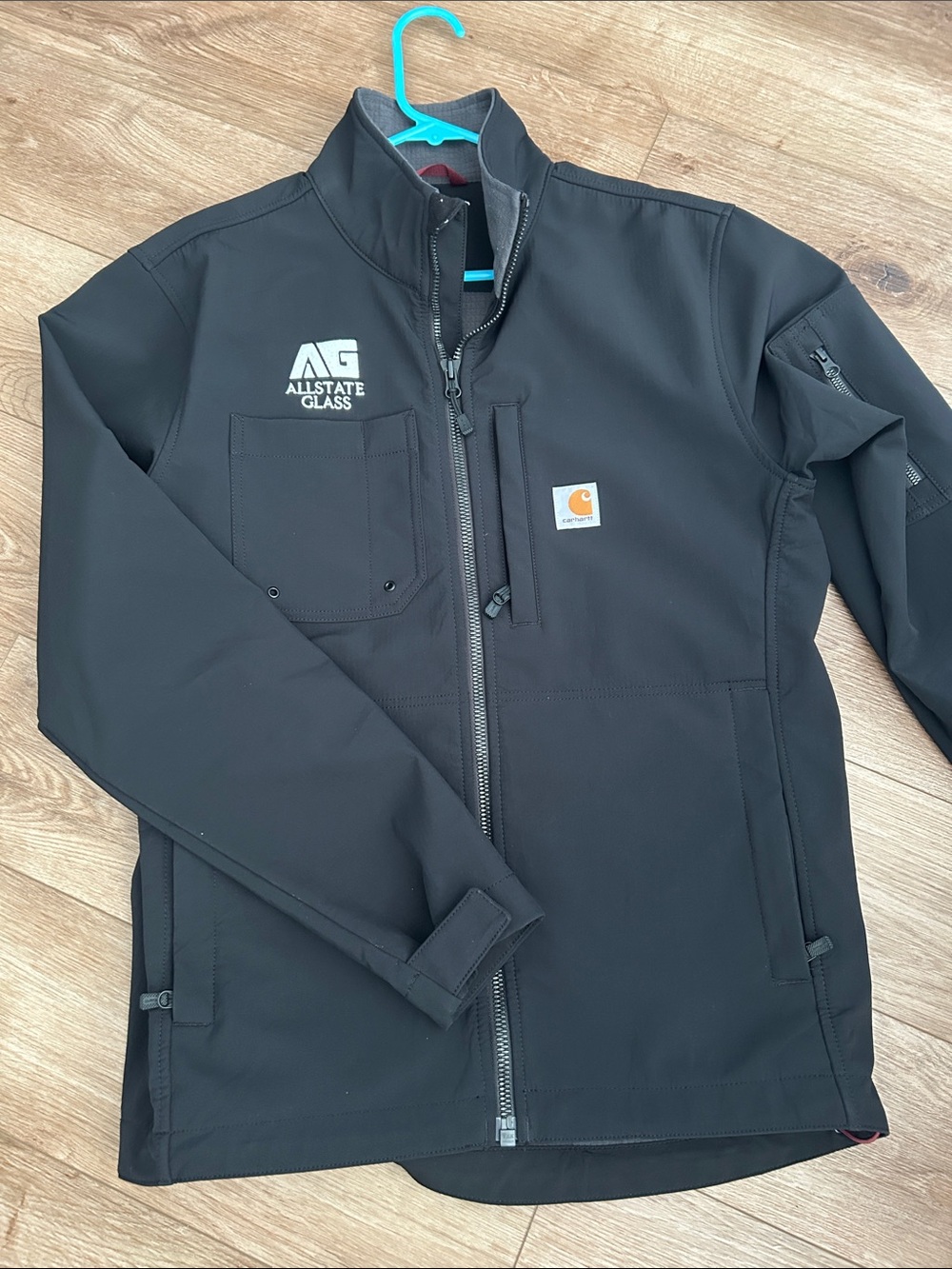 Carhartt Black Men's Softshell Jacket with Allstate Glass Patch